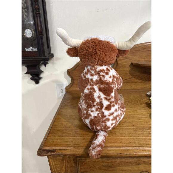 Build A Bear Texas Longhorn Brown Spotted Cow Steer Bull Stuffed Plush Animal - Picture 5 of 6